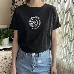 New Look Black White Starry Eyed T Shirt